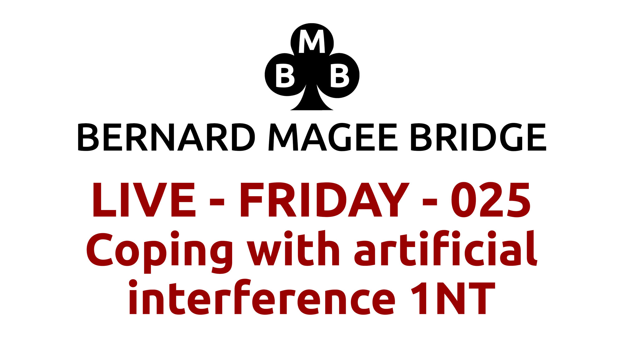 Bmb 3840x2160 live 025 friday coping with artificial interference 1nt